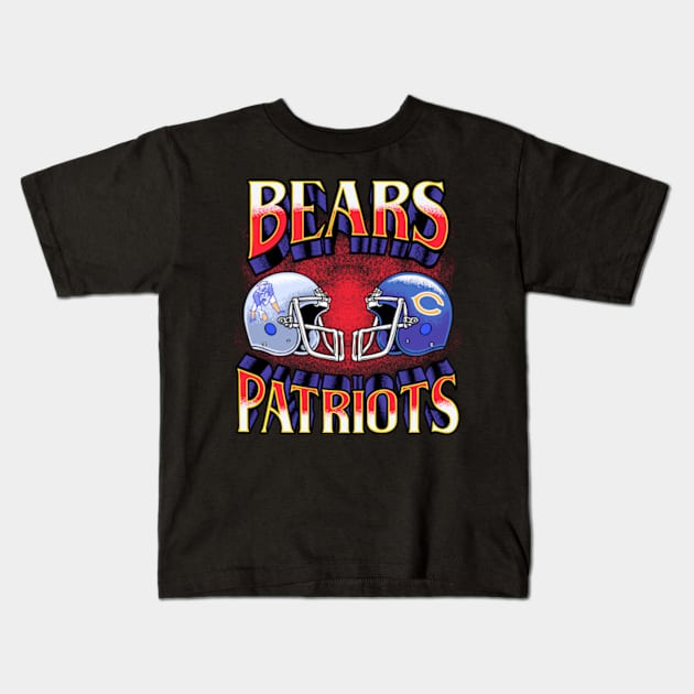 Bears vs Patriots Kids T-Shirt by BlockersPixel